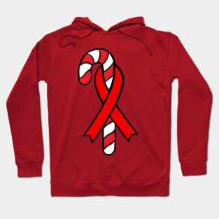 Candy Cane Awareness Ribbon (Red) Hoodie